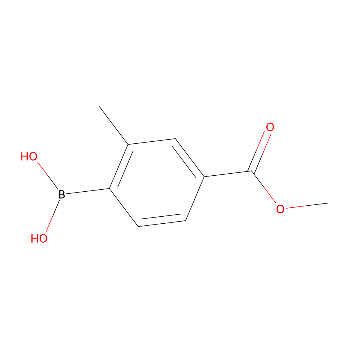 (4-(Methoxycarbonyl)-2-methylphenyl)boronic acid molecular structure, CAS 158429-38-0