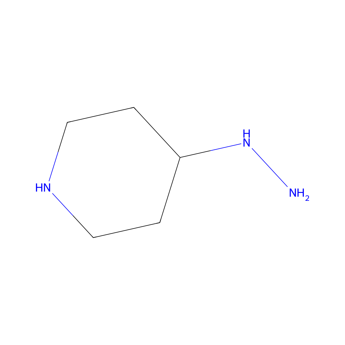 4-Hydrazinylpiperidine molecular structure, CAS 158438-49-4