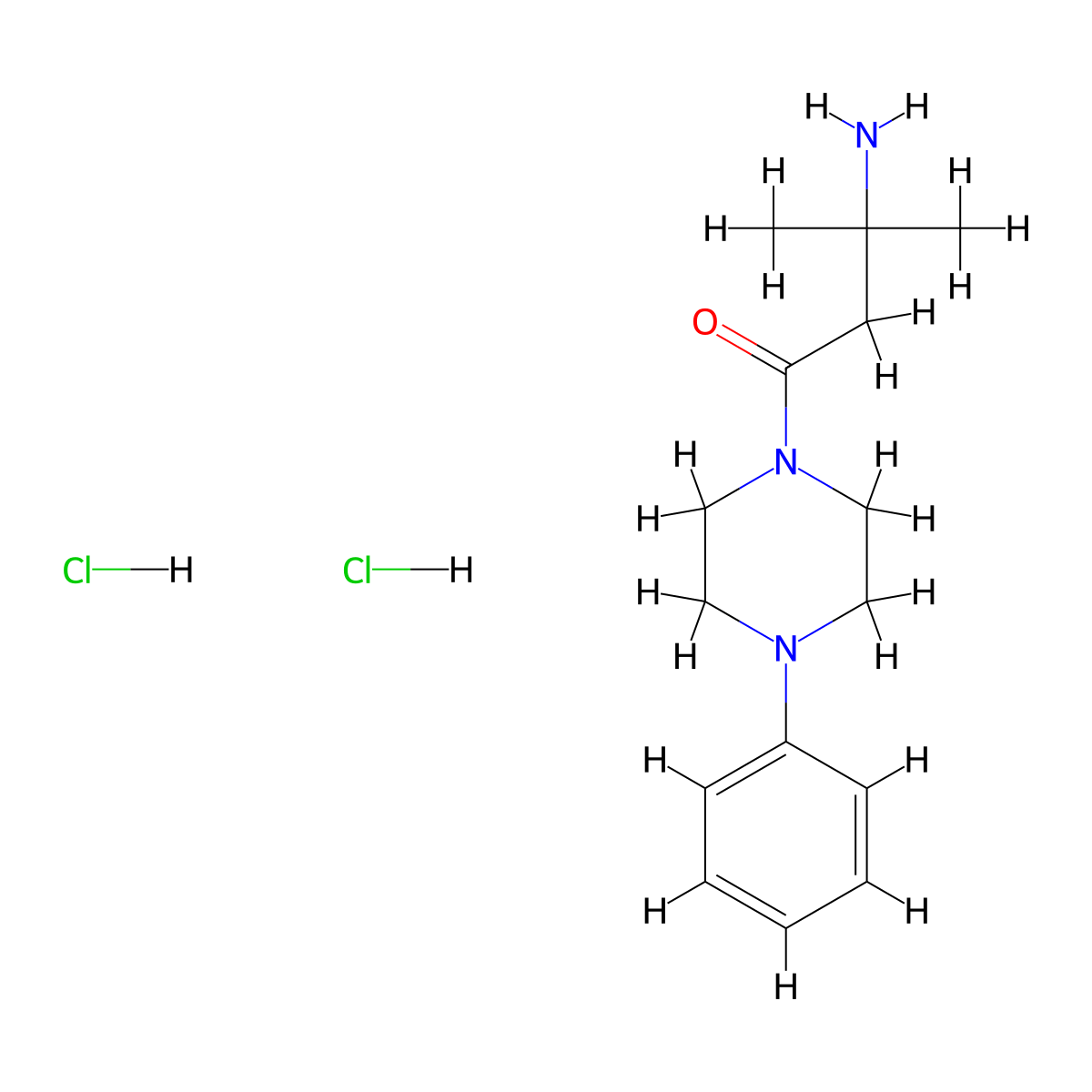 3-Amino-3-methyl-1-(4-phenylpiperazin-1-yl)butan-1-one dihydrochloride molecular structure, CAS 1584493-50-4
