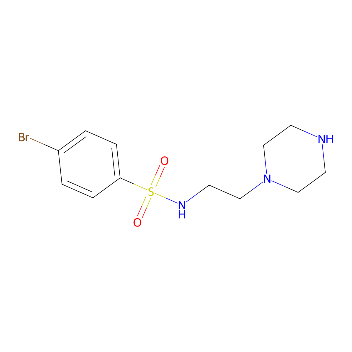 4-bromo-N-[2-(piperazin-1-yl)ethyl]benzene-1-sulfonamide molecular structure, CAS 1584493-75-3