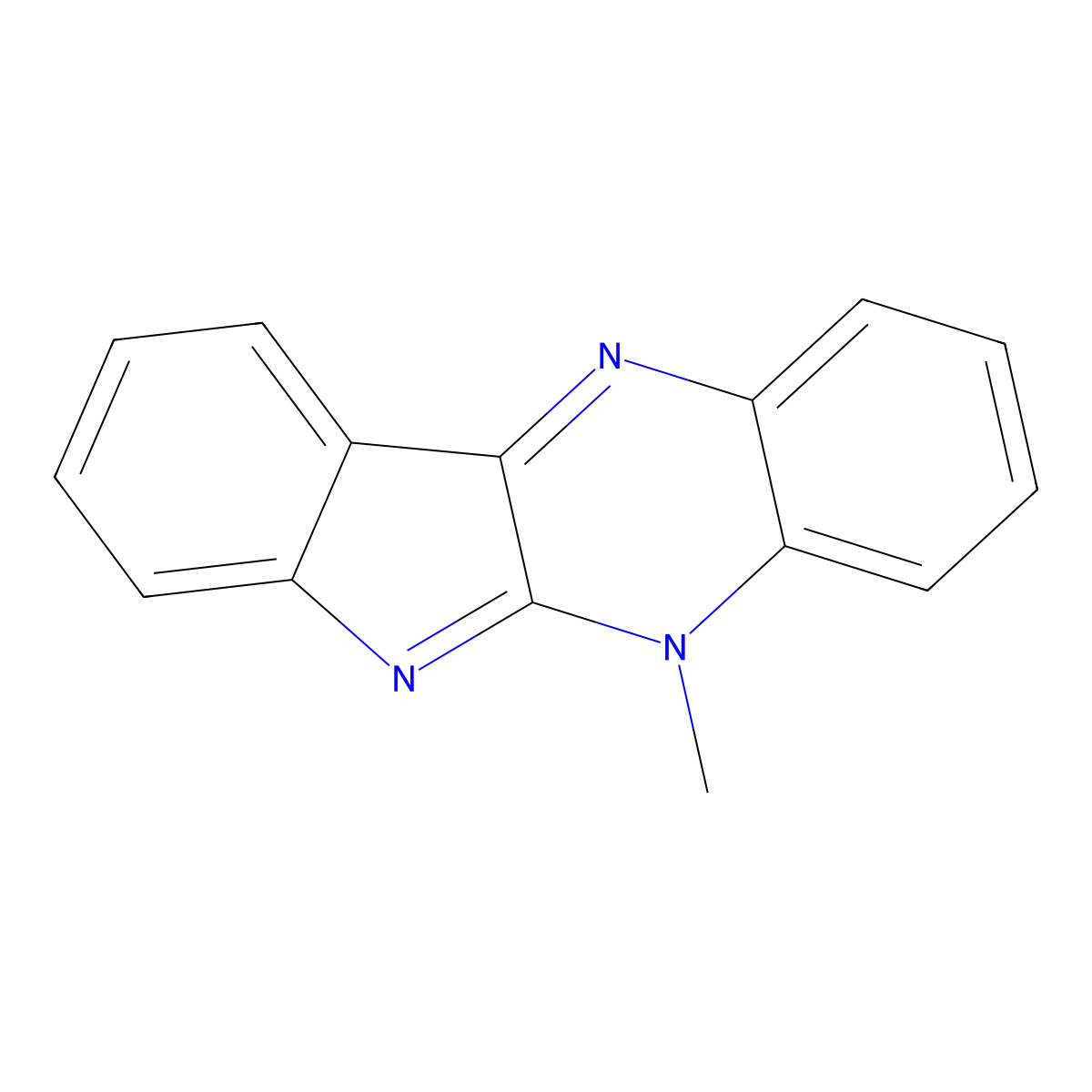 5-methyl-5H-indolo[2,3-b]quinoxaline molecular structure, CAS 15845-88-2