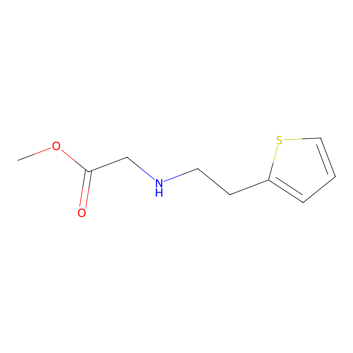 Methyl 2-{[2-(thiophen-2-YL)ethyl]amino}acetate molecular structure, CAS 158458-82-3