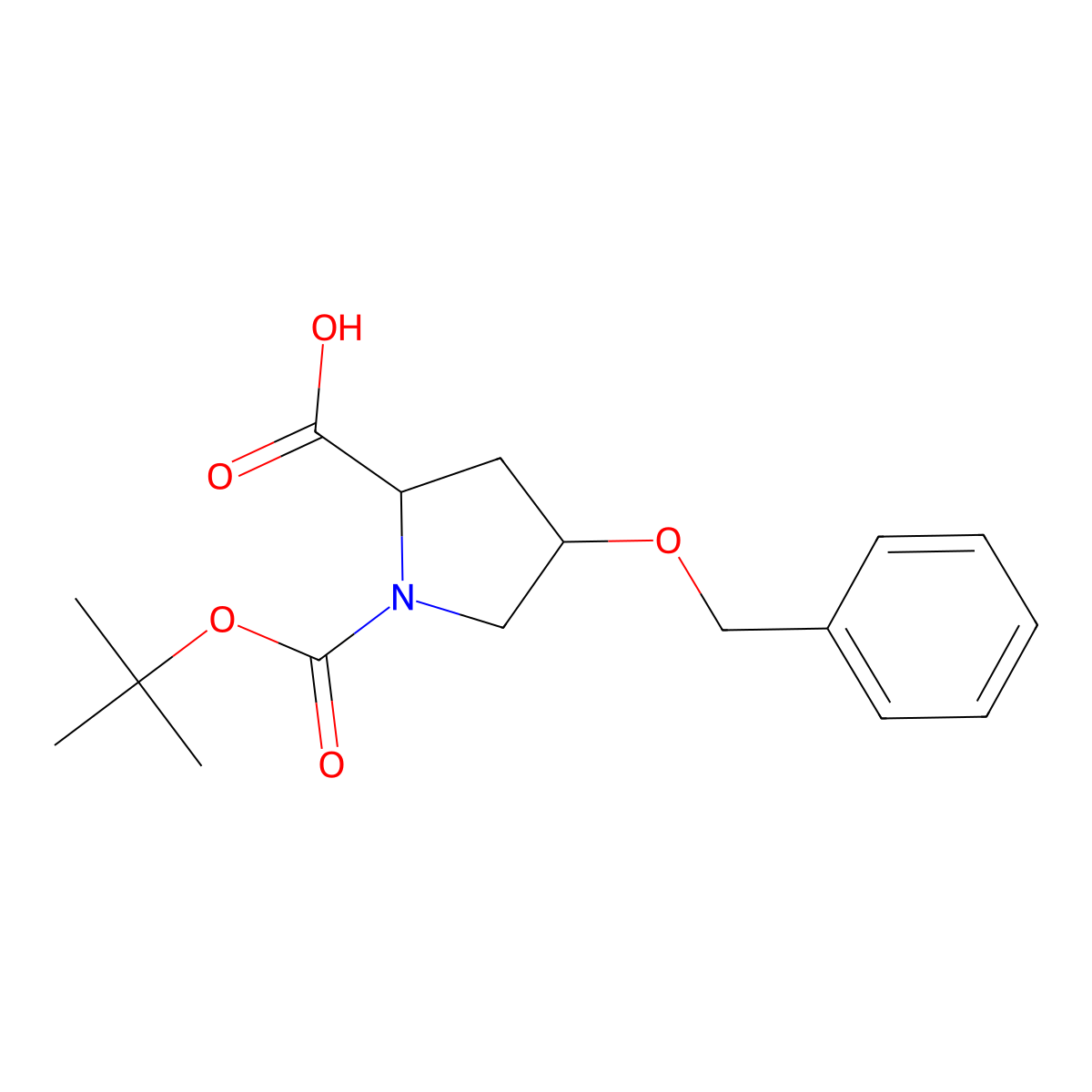 (2R,4R)-4-(Benzyloxy)-1-(tert-butoxycarbonyl)pyrrolidine-2-carboxylic acid molecular structure, CAS 158459-11-1