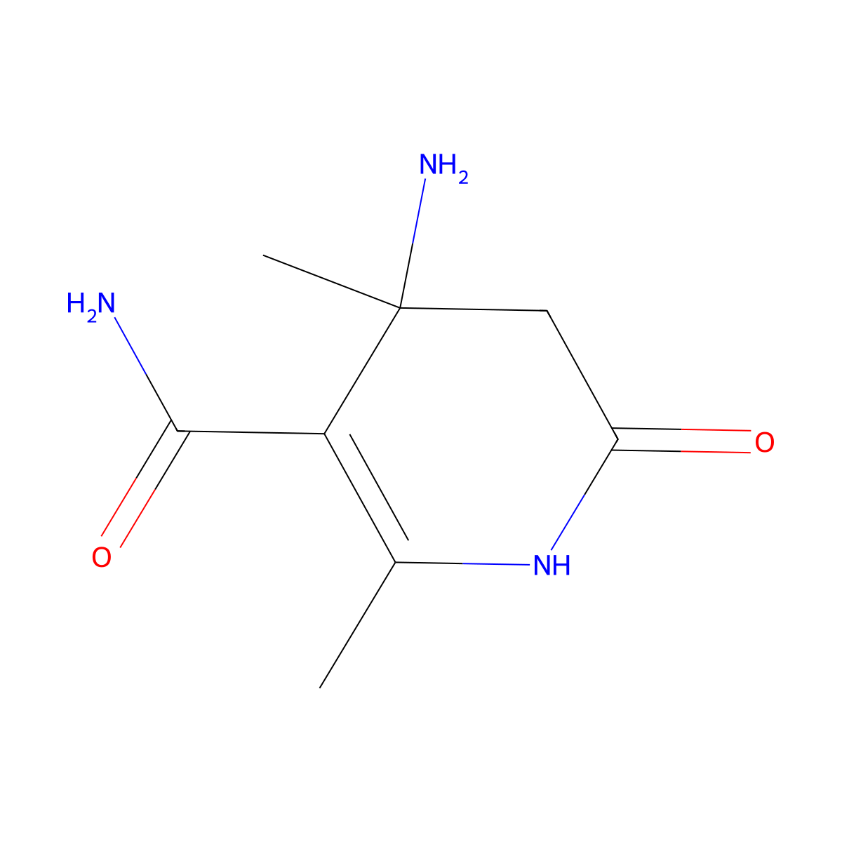 4-Amino-1,4,5,6-tetrahydro-2,4-dimethyl-6-oxonicotinamide molecular structure, CAS 15846-31-8