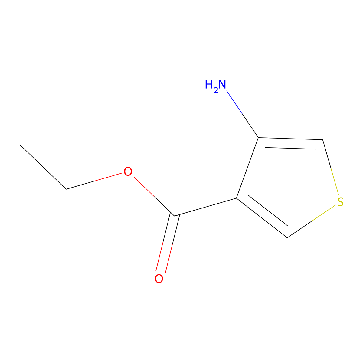 Ethyl 4-aminothiophene-3-carboxylate molecular structure, CAS 158460-99-2
