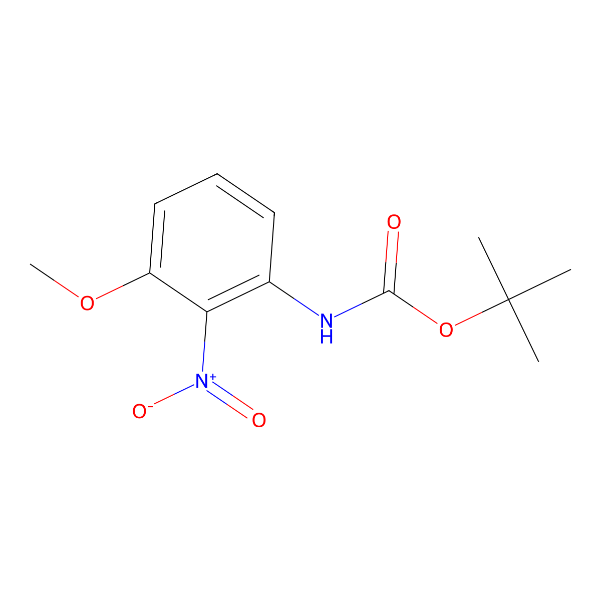 Tert-butyl (3-methoxy-2-nitrophenyl)carbamate molecular structure, CAS 158461-29-1