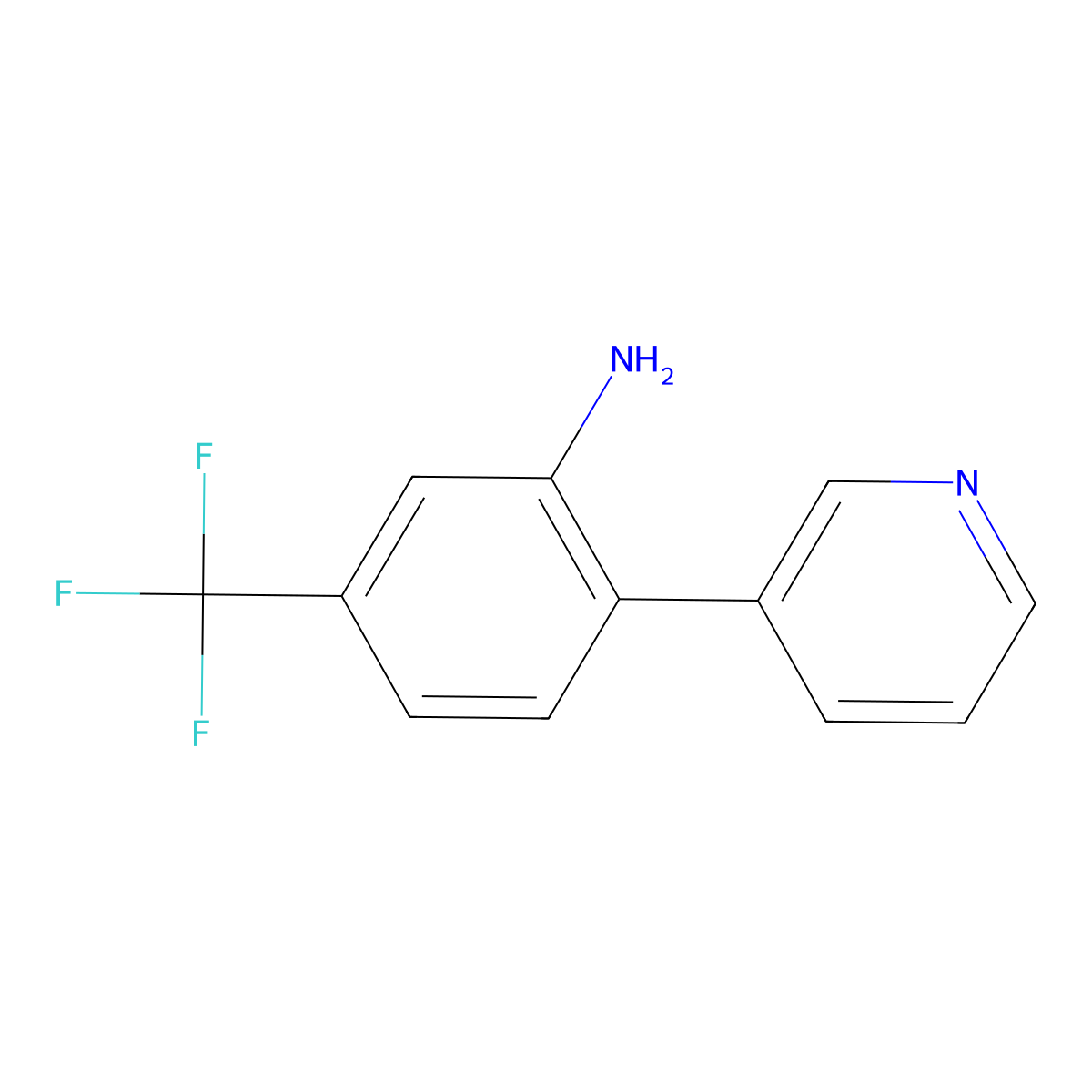 2-(Pyridin-3-yl)-5-(trifluoromethyl)benzenamine molecular structure, CAS 158461-54-2