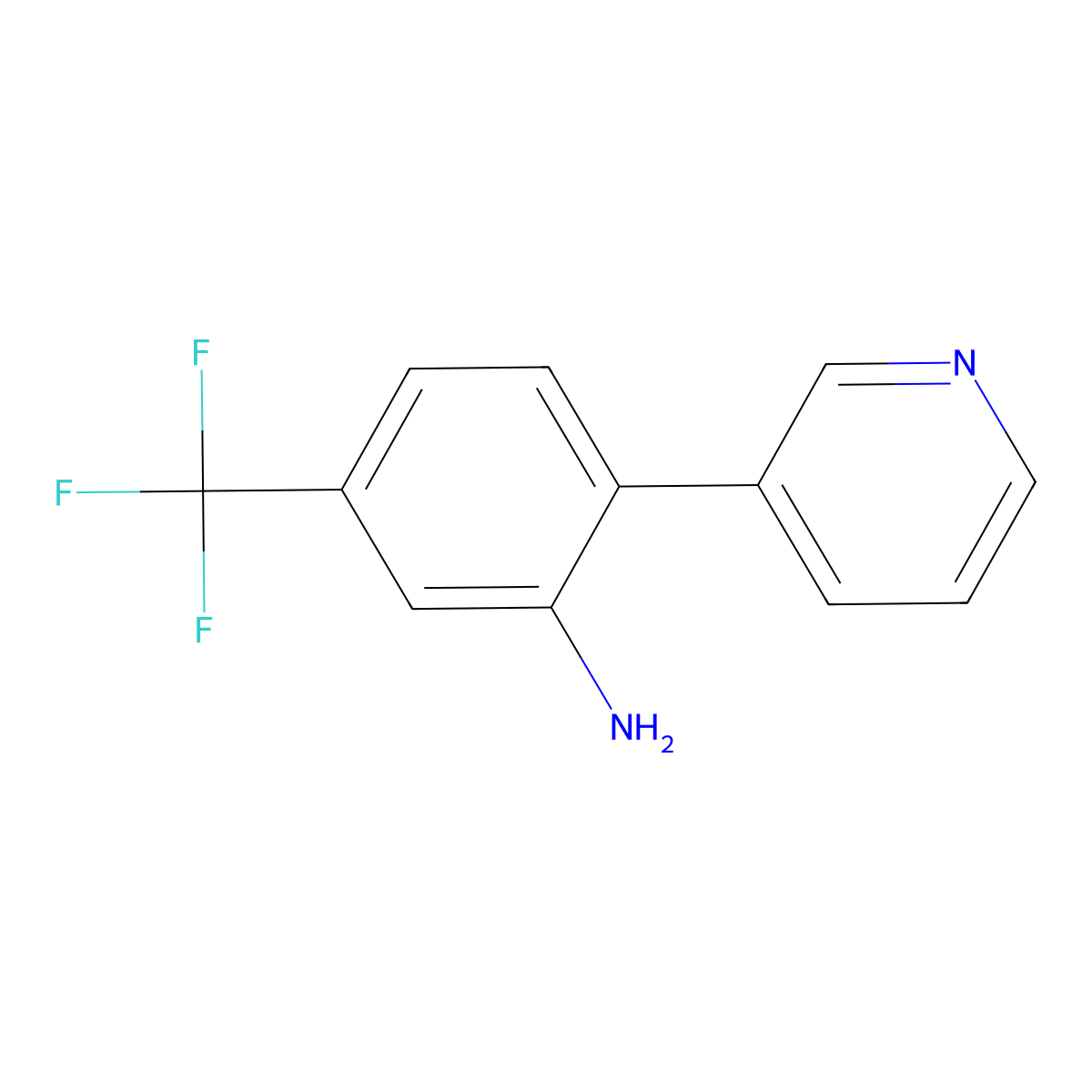 2-(Pyridin-3-yl)-5-(trifluoromethyl)benzenamine molecular structure, CAS 158461-54-2