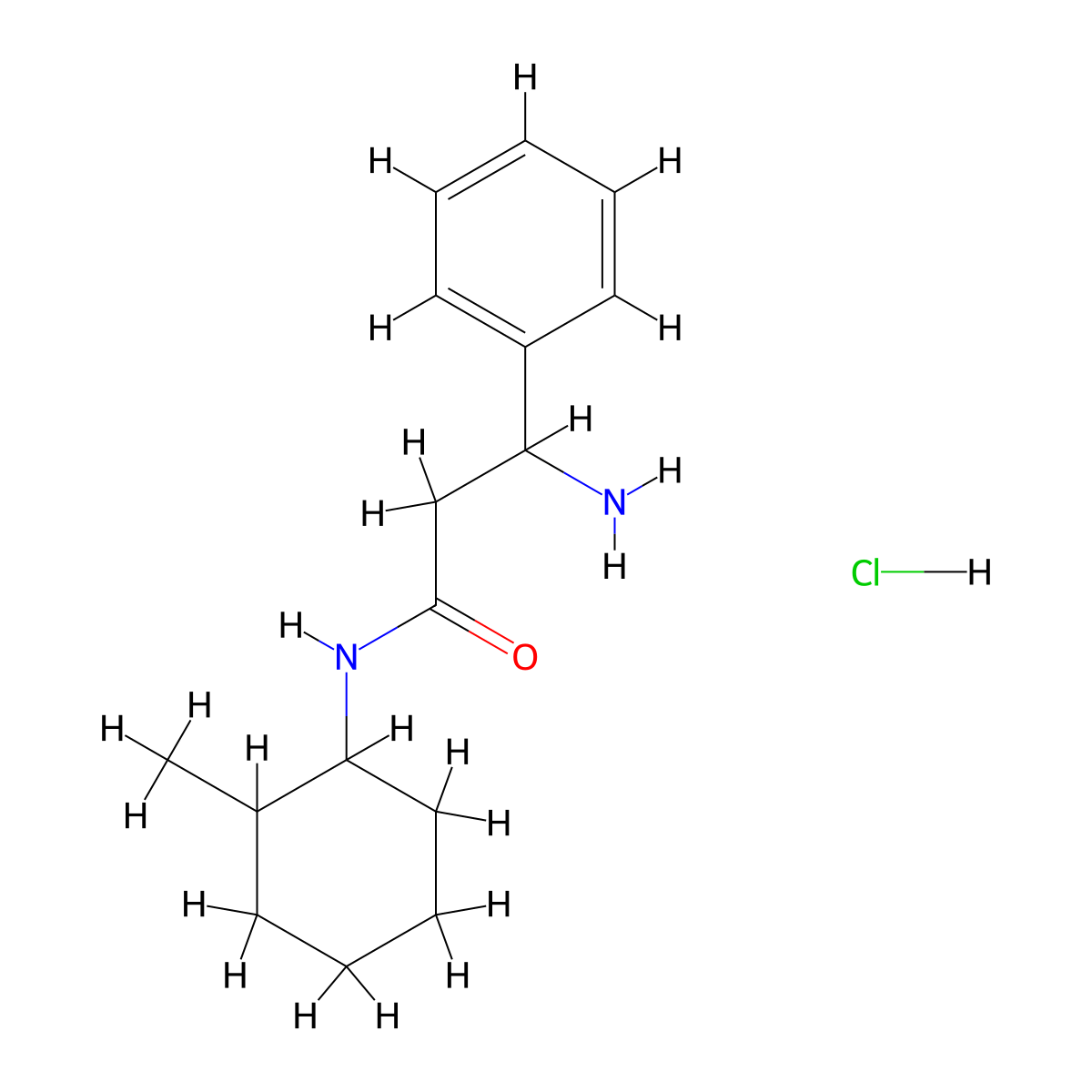 3-amino-N-(2-methylcyclohexyl)-3-phenylpropanamidehydrochloride,Mixtureofdiastereomers molecular structure, CAS 1584638-32-3