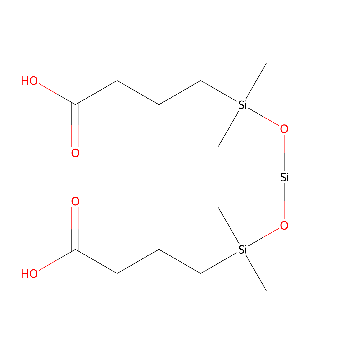 4-[[[3-Carboxypropyl(dimethyl)silyl]oxy-dimethylsilyl]oxy-dimethylsilyl]butanoic acid molecular structure, CAS 158465-59-9