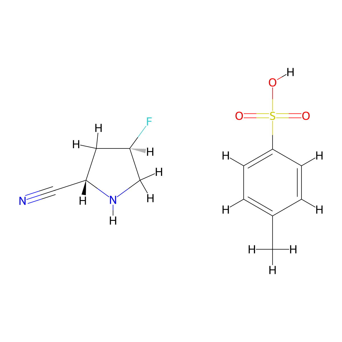 (2S,4R)-4-fluoropyrrolidine-2-carbonitrile 4-methylbenzene-1-sulfonate molecular structure, CAS 1584652-41-4