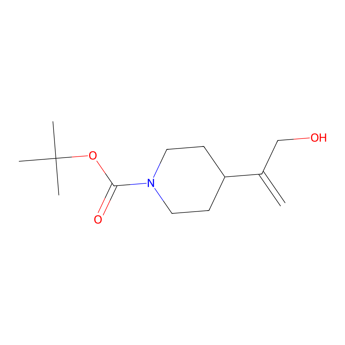 Tert-butyl 4-(3-hydroxyprop-1-en-2-yl)piperidine-1-carboxylate molecular structure, CAS 158469-71-7