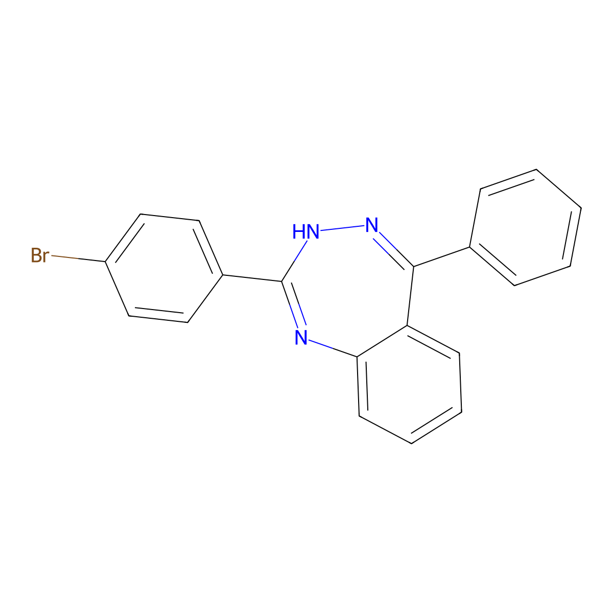 2-(4-Bromo-phenyl)-5-phenyl-3H-benzo[e][1,2,4]triazepine molecular structure, CAS 158470-22-5