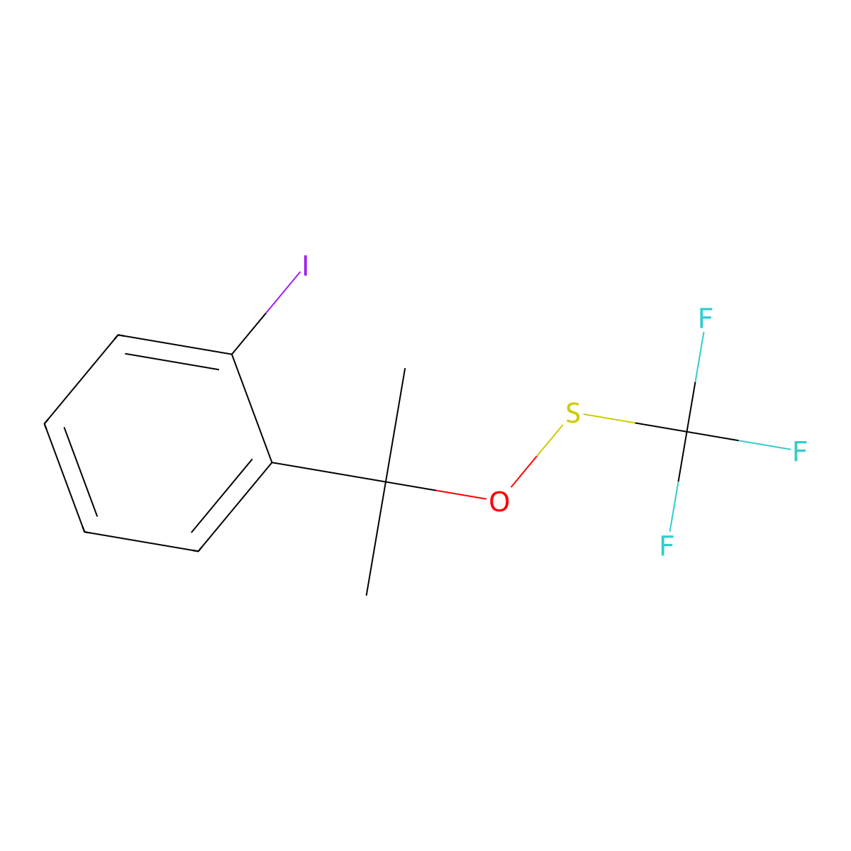 ((2-(2-Iodophenyl)propan-2-yl)oxy)(trifluoromethyl)sulfane molecular structure, CAS 1584705-82-7