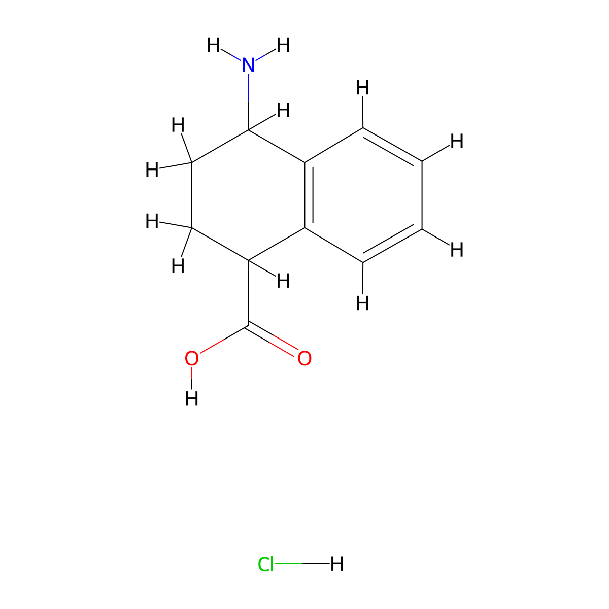 4-Amino-1,2,3,4-tetrahydronaphthalene-1-carboxylic acid hydrochloride molecular structure, CAS 1584713-61-0
