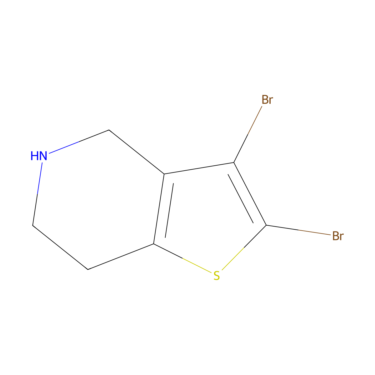 2,3-dibromo-4H,5H,6H,7H-thieno[3,2-c]pyridine molecular structure, CAS 1584715-85-4