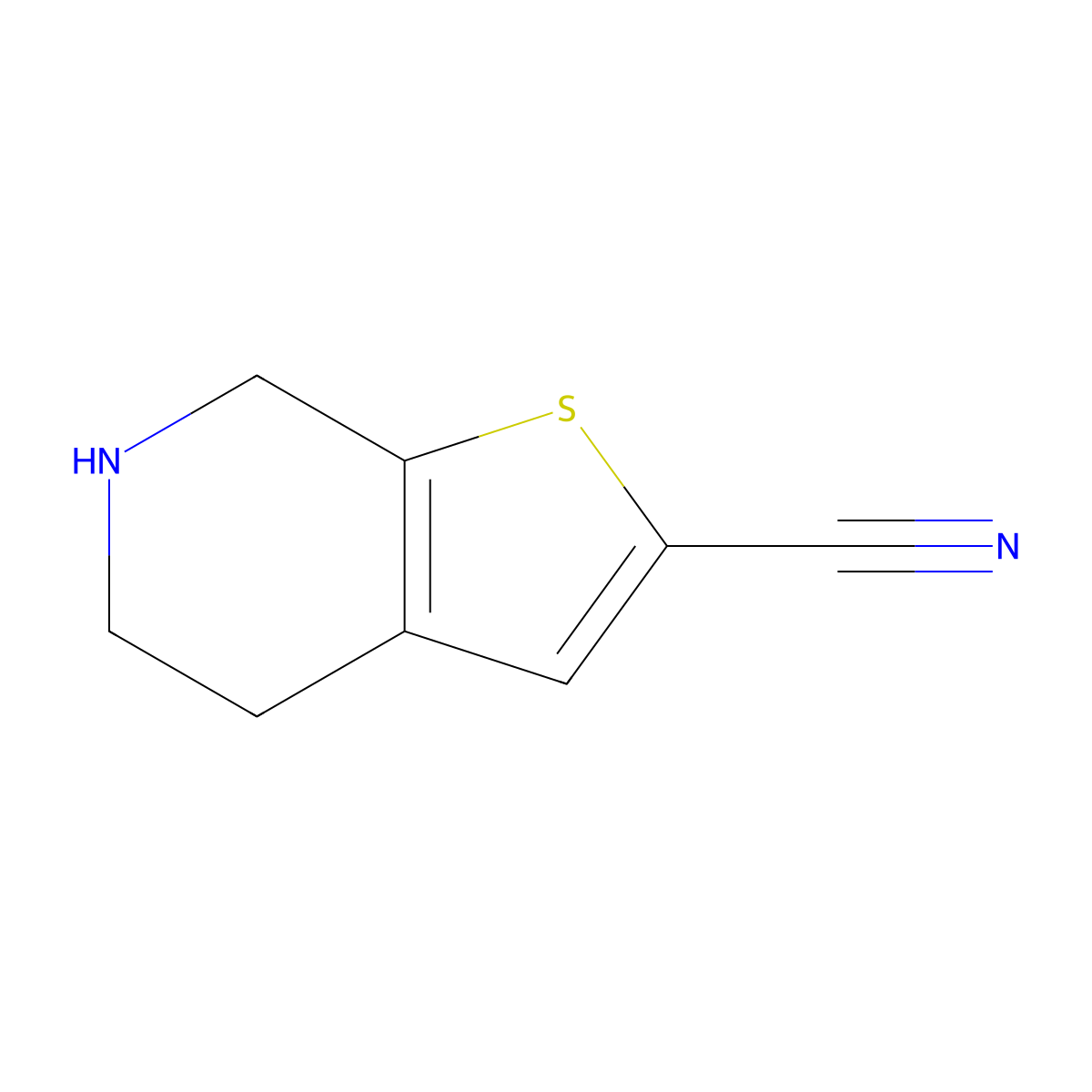 4,5,6,7-Tetrahydrothieno[2,3-c]pyridine-2-carbonitrile molecular structure, CAS 1584716-46-0