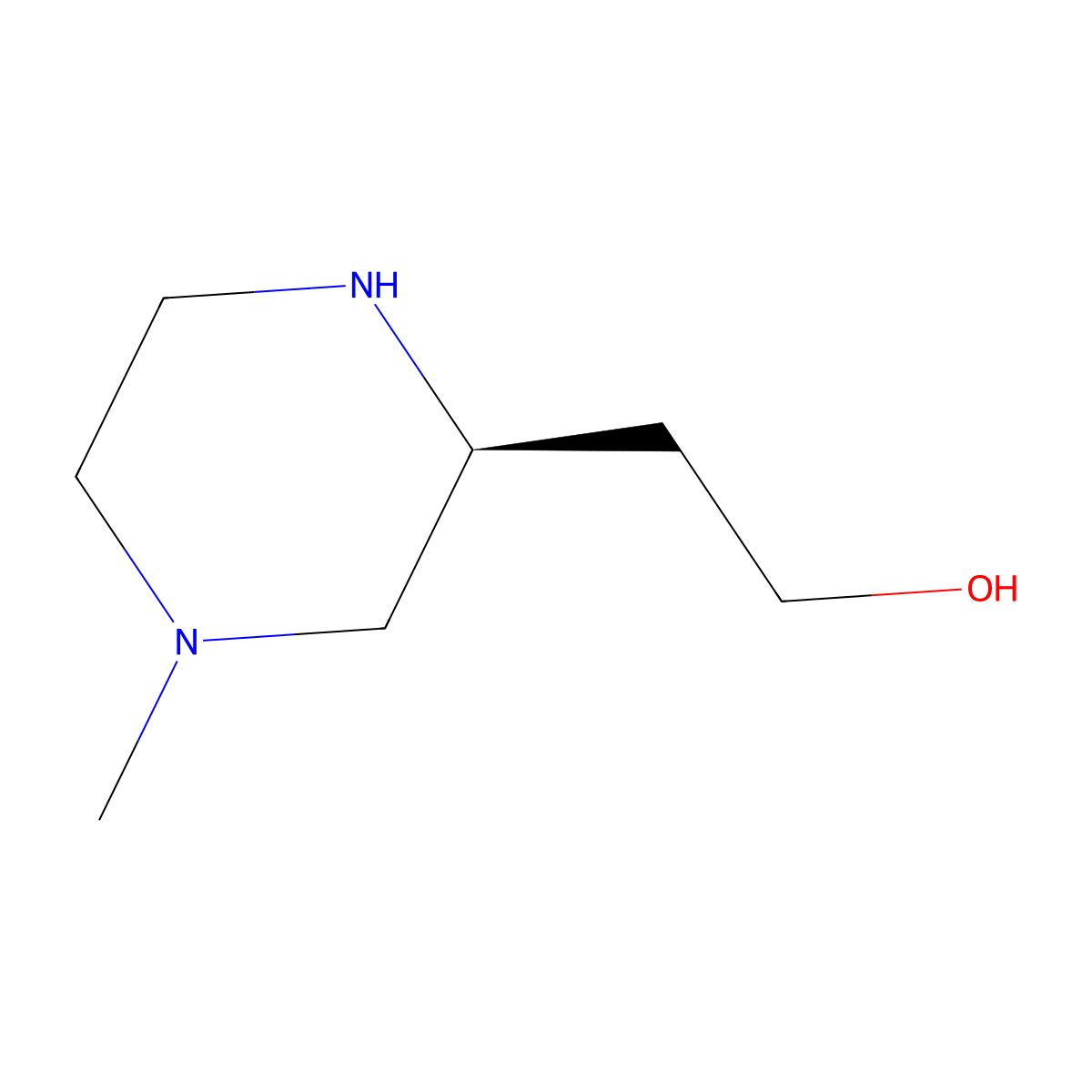 (S)-2-(4-Methylpiperazin-2-yl)ethan-1-ol molecular structure, CAS 1584725-42-7