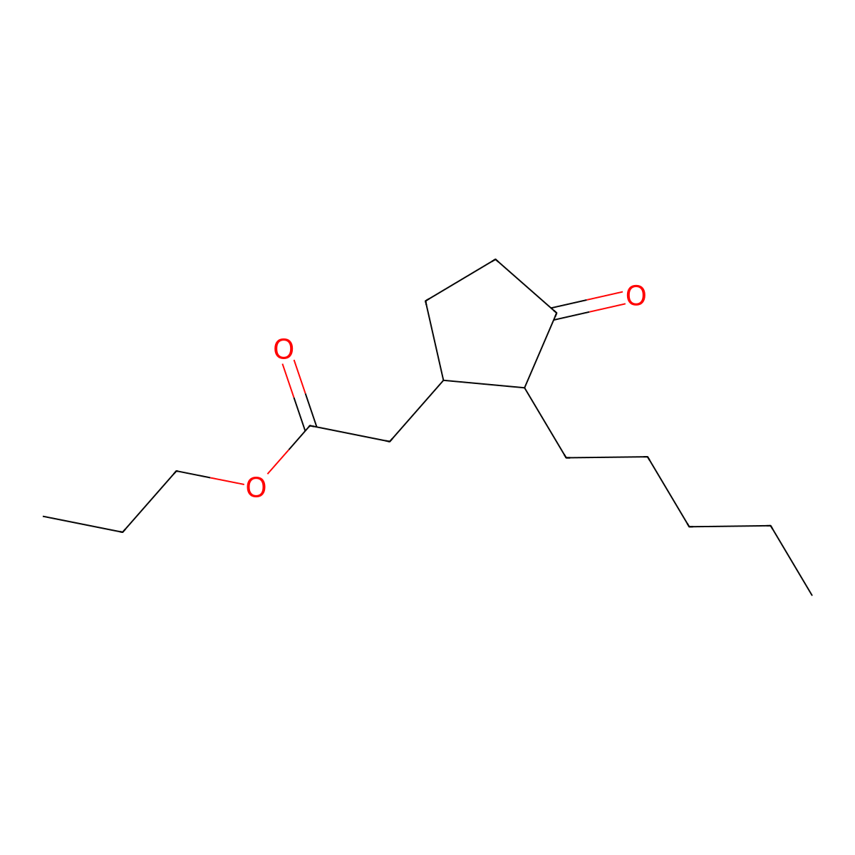 Propyl 3-oxo-2-pentylcyclopentaneacetate molecular structure, CAS 158474-72-7
