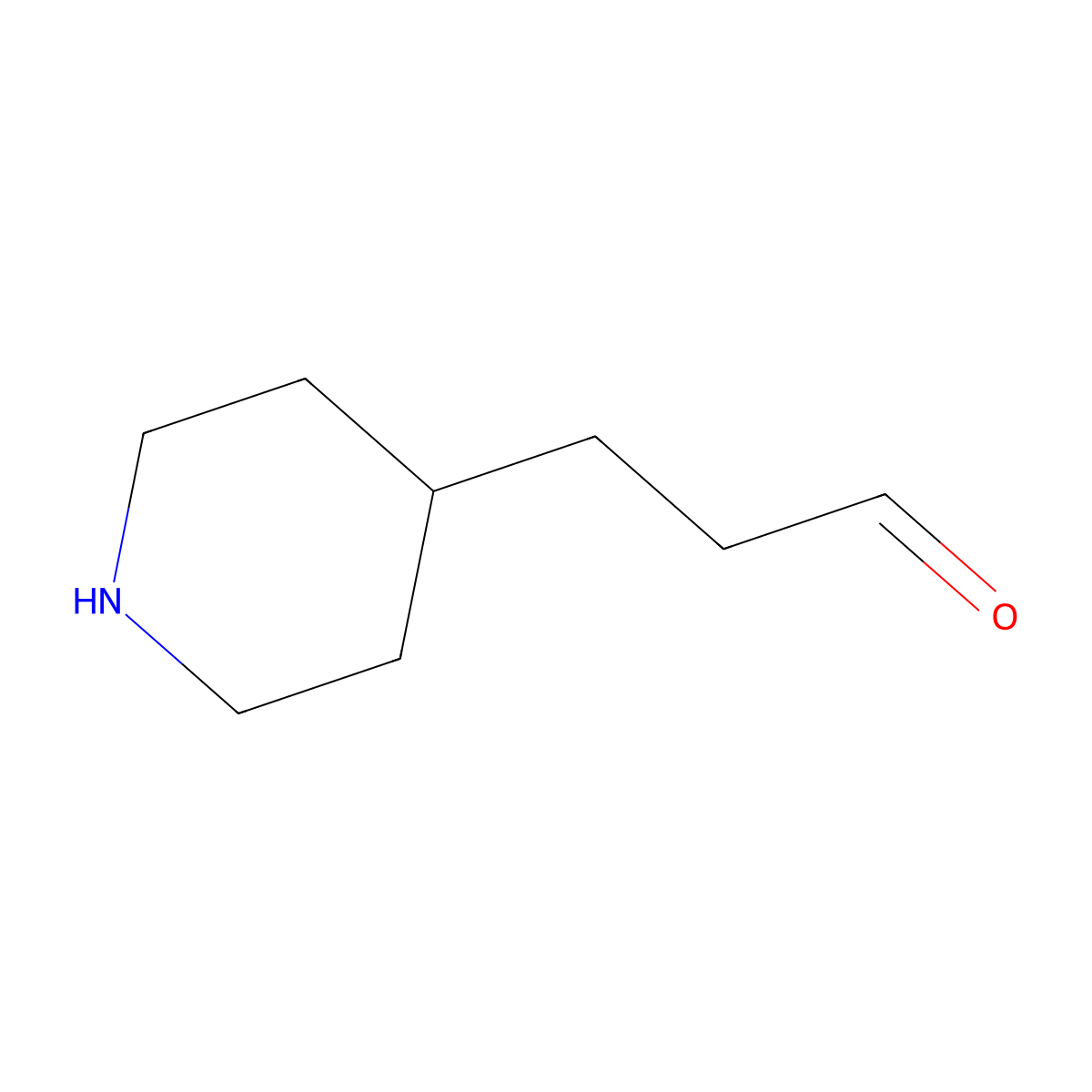 3-(Piperidin-4-yl)propanal molecular structure, CAS 15848-31-4