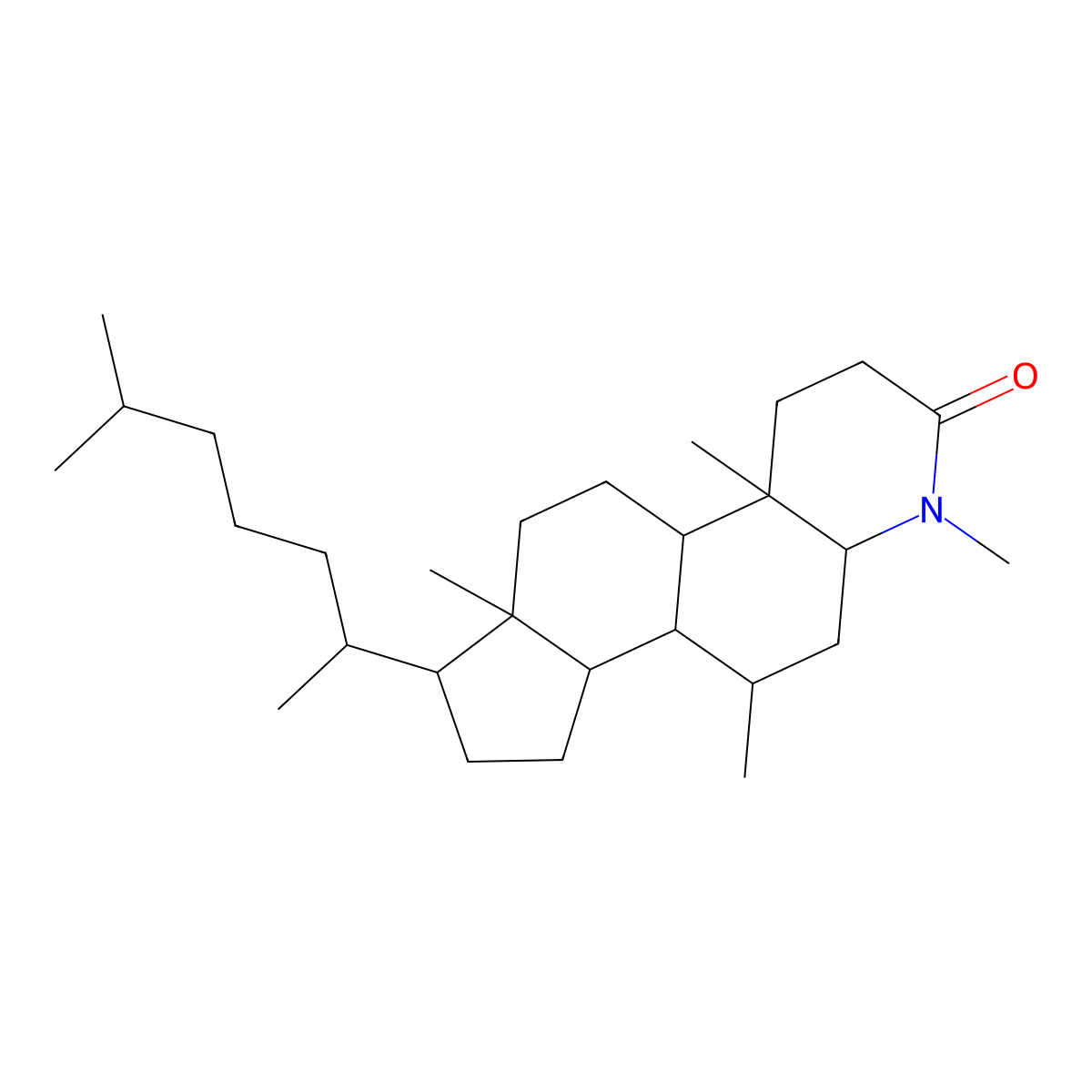 4,7beta-Dimethyl-4-azacholestan-3-one molecular structure, CAS 158493-17-5