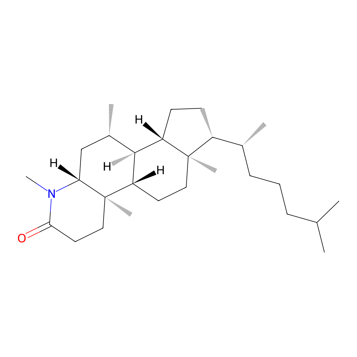 4,7beta-Dimethyl-4-azacholestan-3-one molecular structure, CAS 158493-17-5