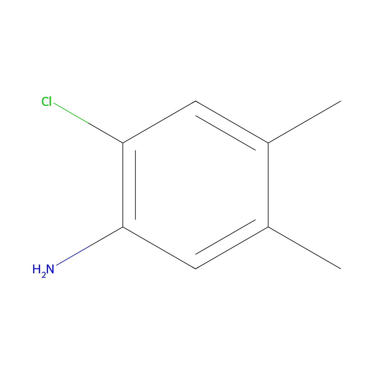 2-Chloro-4,5-dimethylaniline molecular structure, CAS 1585-13-3