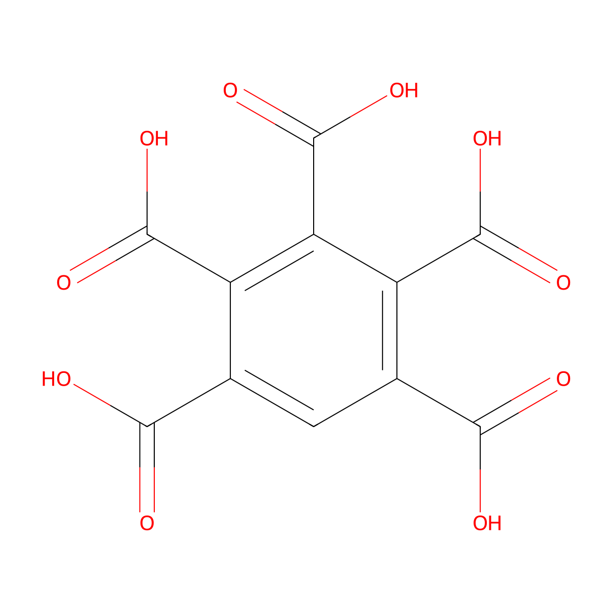 Benzenepentacarboxylic Acid molecular structure, CAS 1585-40-6