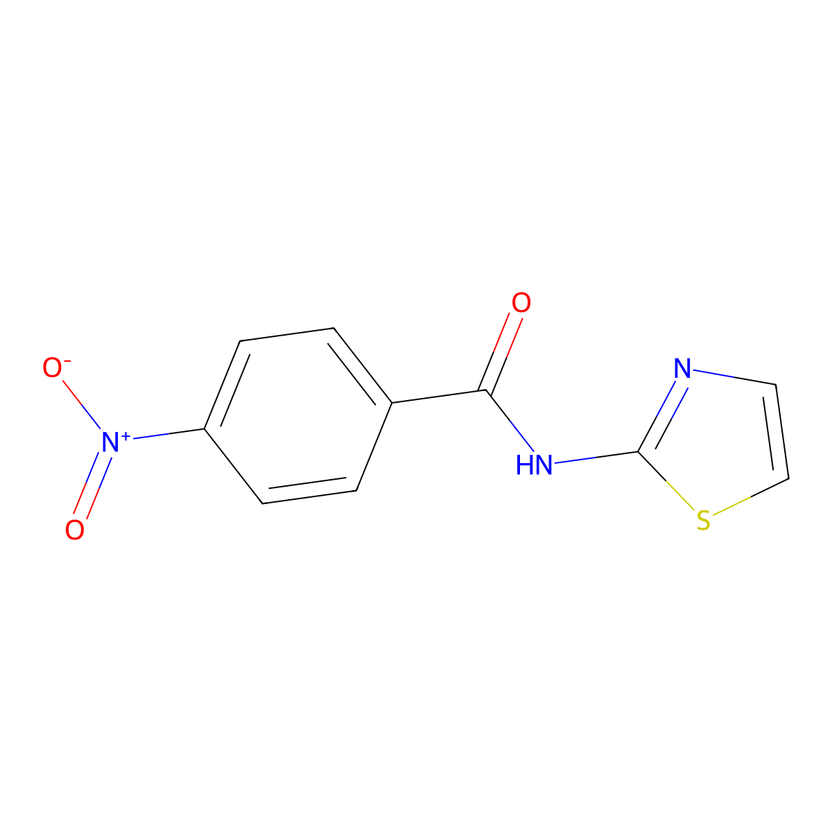 4-Nitro-N-(2-thiazolyl)benzamide molecular structure, CAS 15850-20-1