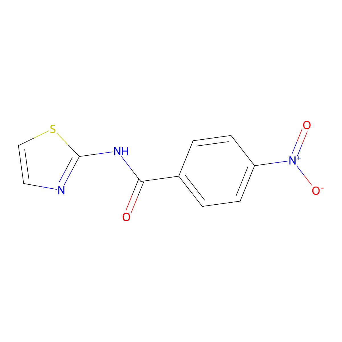 4-Nitro-N-(2-thiazolyl)benzamide molecular structure, CAS 15850-20-1