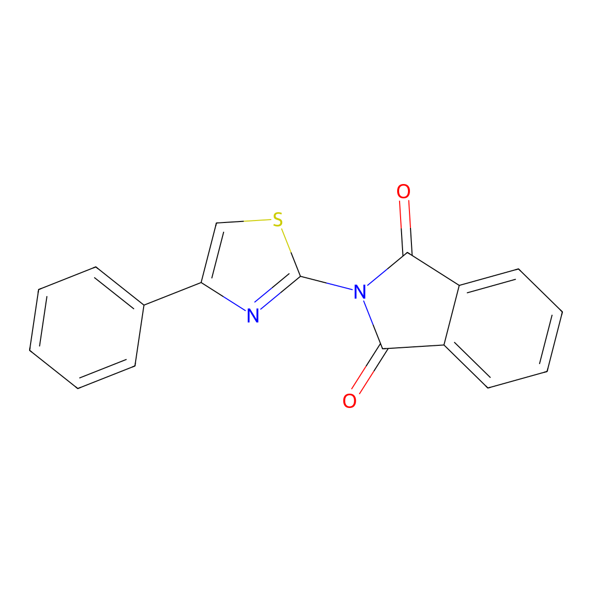 2-(4-Phenylthiazol-2-yl)isoindoline-1,3-dione molecular structure, CAS 15850-24-5