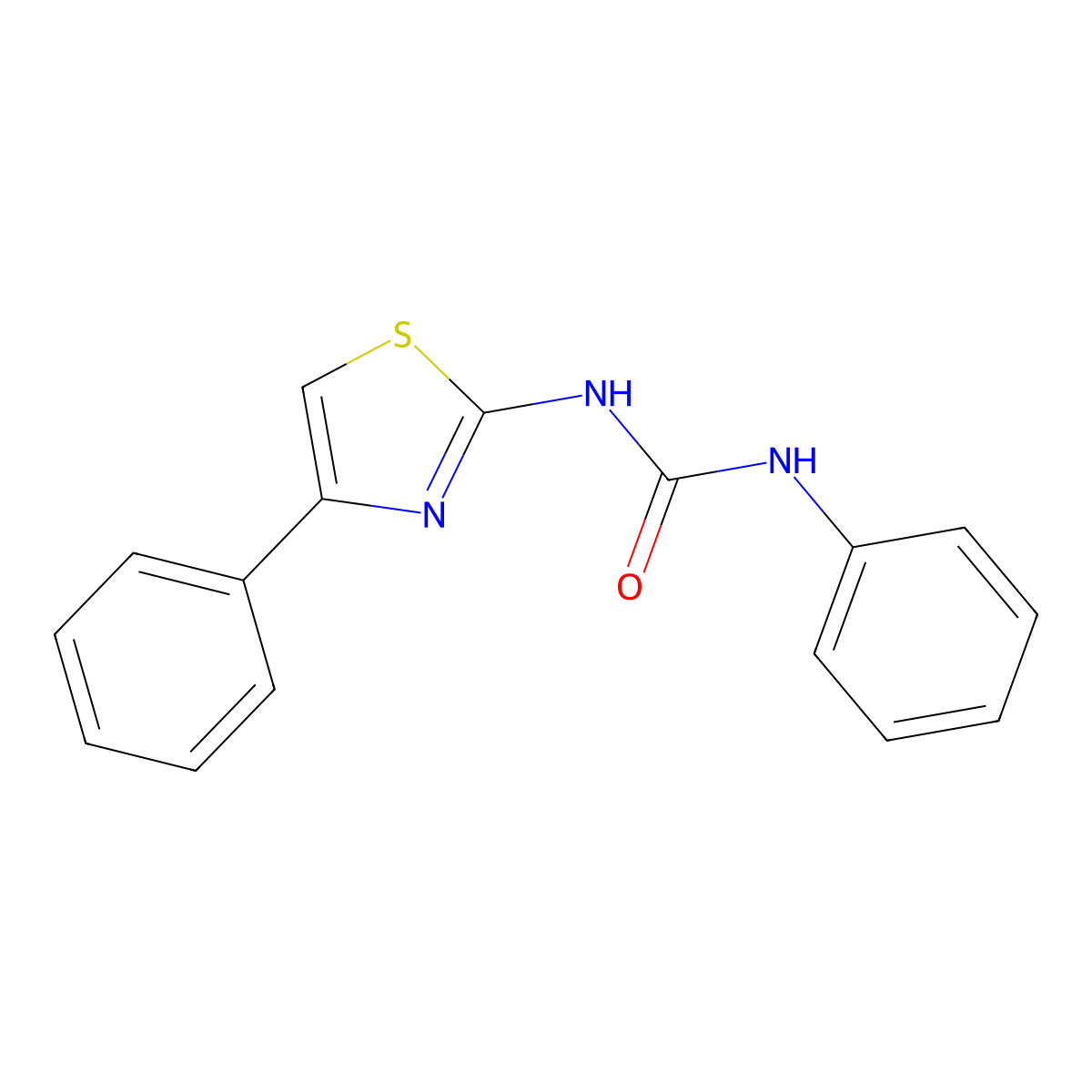 N-Phenyl-N'-(4-phenyl-2-thiazolyl)urea molecular structure, CAS 15850-25-6