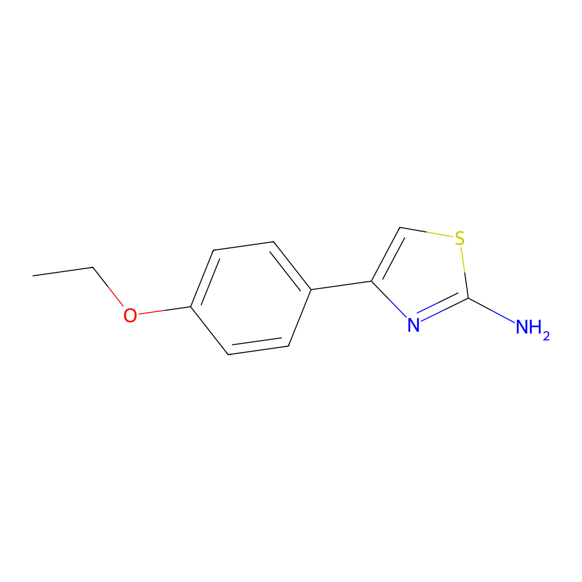 4-(4-Ethoxyphenyl)-1,3-thiazol-2-amine molecular structure, CAS 15850-29-0