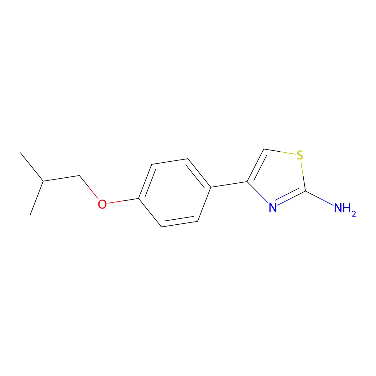 4-(4-(2-Methylpropoxy)phenyl)-2-thiazolamine molecular structure, CAS 15850-33-6