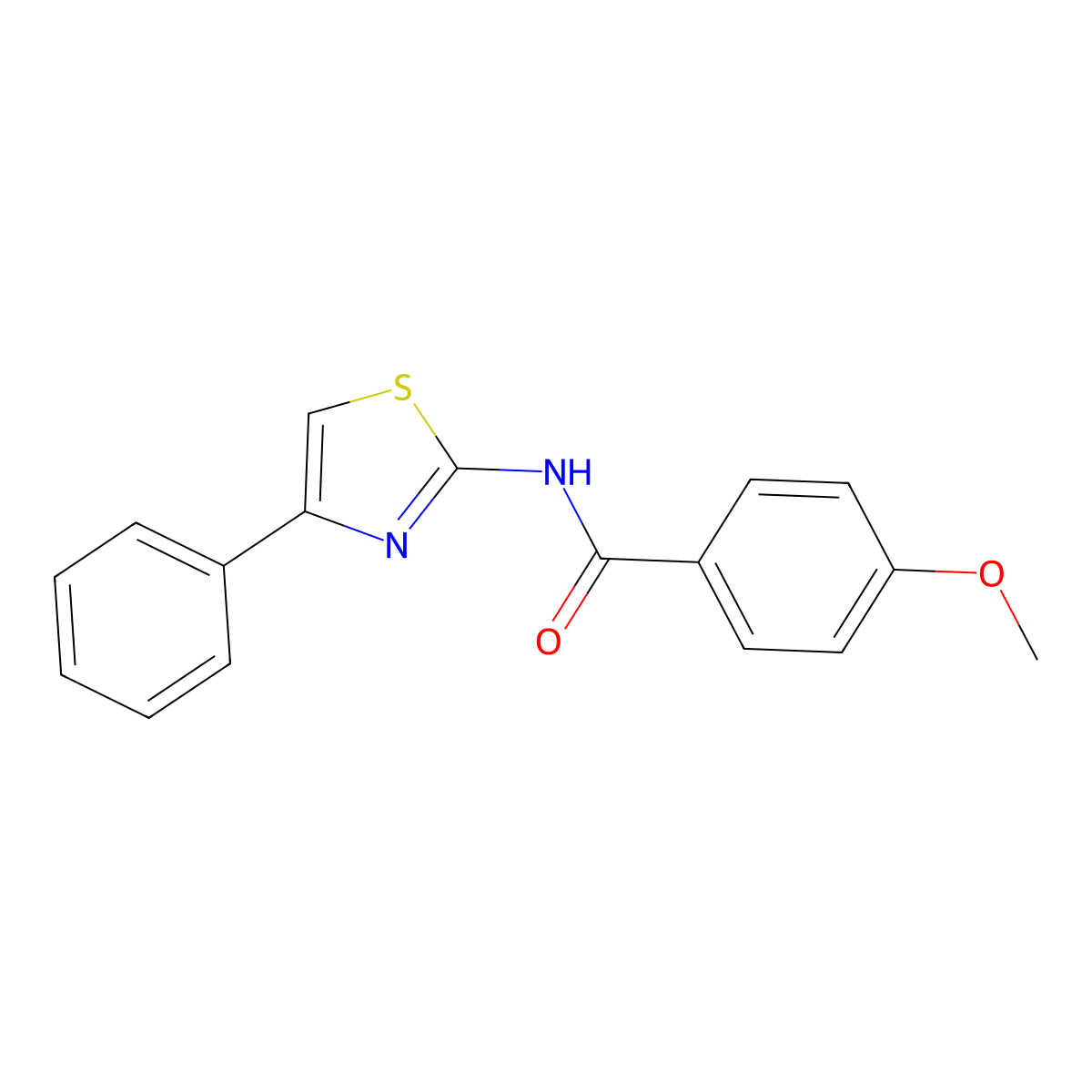4-Methoxy-N-(4-phenyl-2-thiazolyl)benzamide molecular structure, CAS 15850-34-7