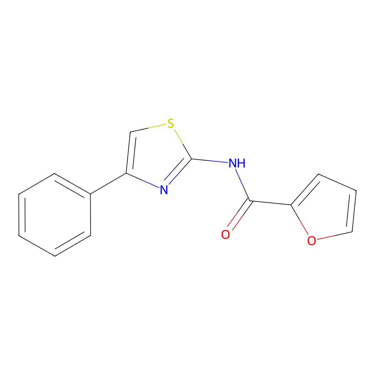 N-(4-phenyl-1,3-thiazol-2-yl)furan-2-carboxamide molecular structure, CAS 15850-38-1