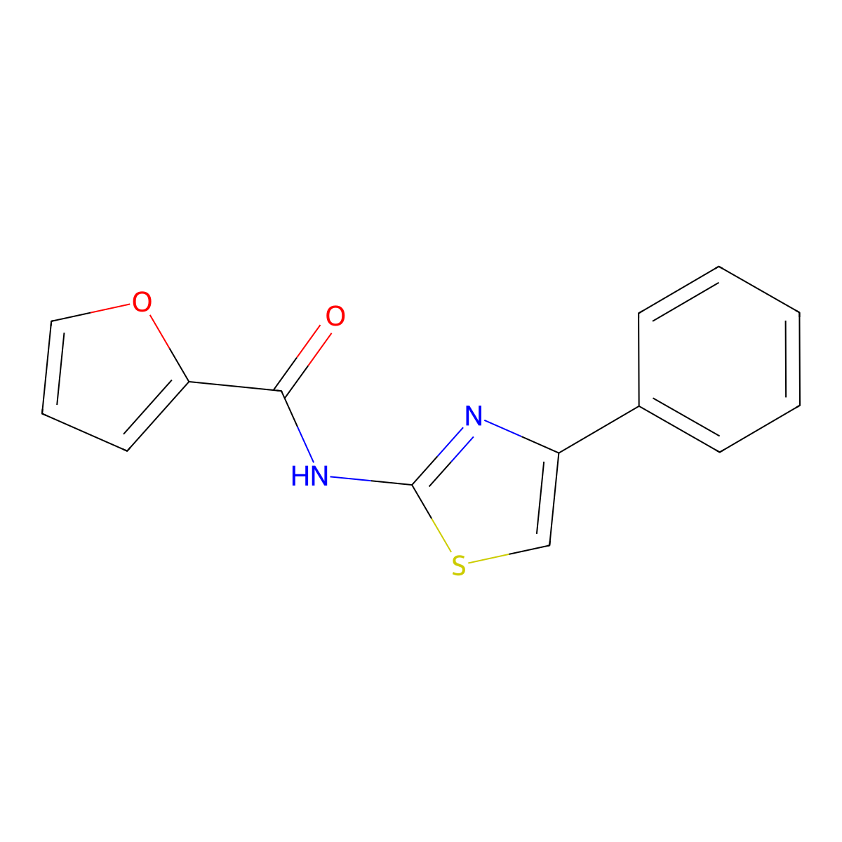 N-(4-phenyl-1,3-thiazol-2-yl)furan-2-carboxamide molecular structure, CAS 15850-38-1