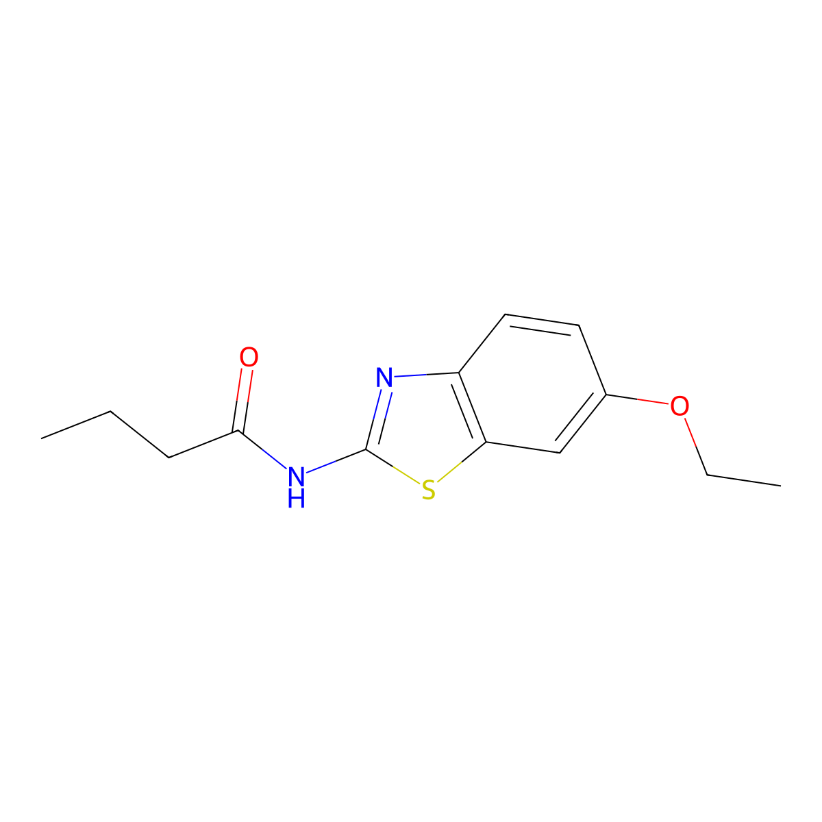 N-(6-ethoxy-1,3-benzothiazol-2-yl)butanamide molecular structure, CAS 15850-85-8