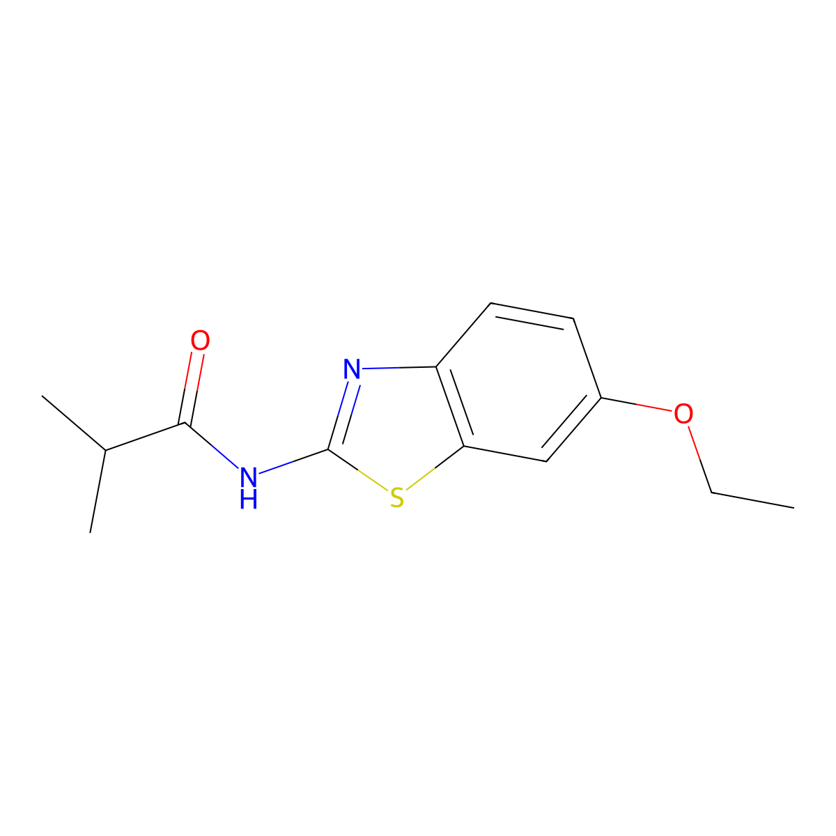 N-(6-ethoxy-1,3-benzothiazol-2-yl)-2-methylpropanamide molecular structure, CAS 15850-86-9
