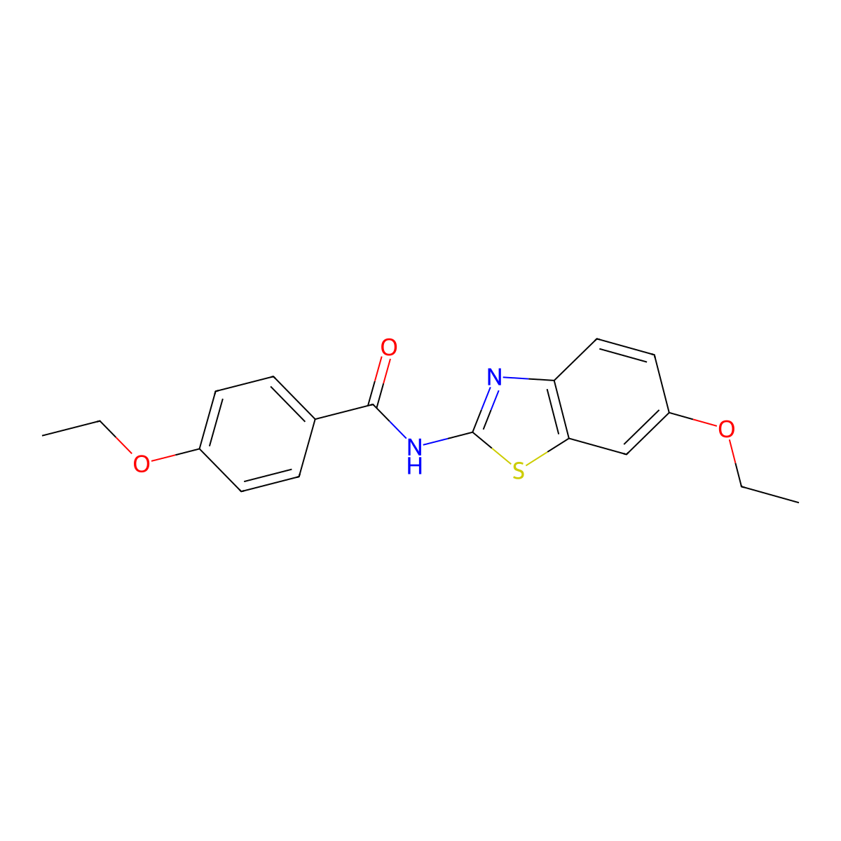 4-ethoxy-N-(6-ethoxy-1,3-benzothiazol-2-yl)benzamide molecular structure, CAS 15850-89-2