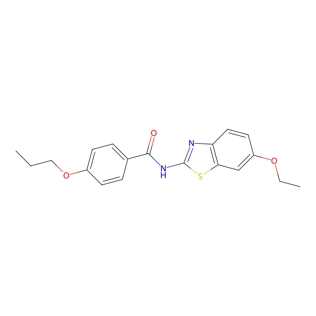 N-(6-ethoxy-1,3-benzothiazol-2-yl)-4-propoxybenzamide molecular structure, CAS 15850-90-5