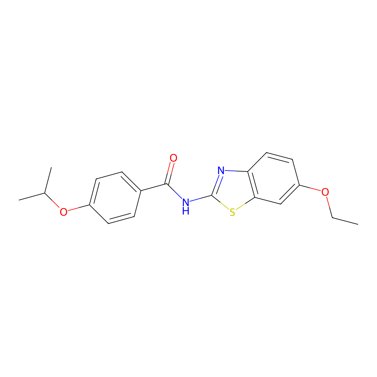 N-(6-ethoxy-1,3-benzothiazol-2-yl)-4-isopropoxybenzamide molecular structure, CAS 15850-91-6