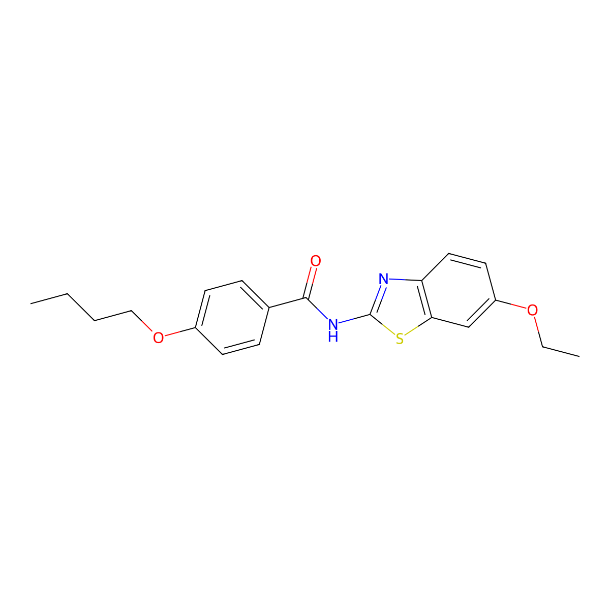 4-butoxy-N-(6-ethoxy-1,3-benzothiazol-2-yl)benzamide molecular structure, CAS 15850-92-7