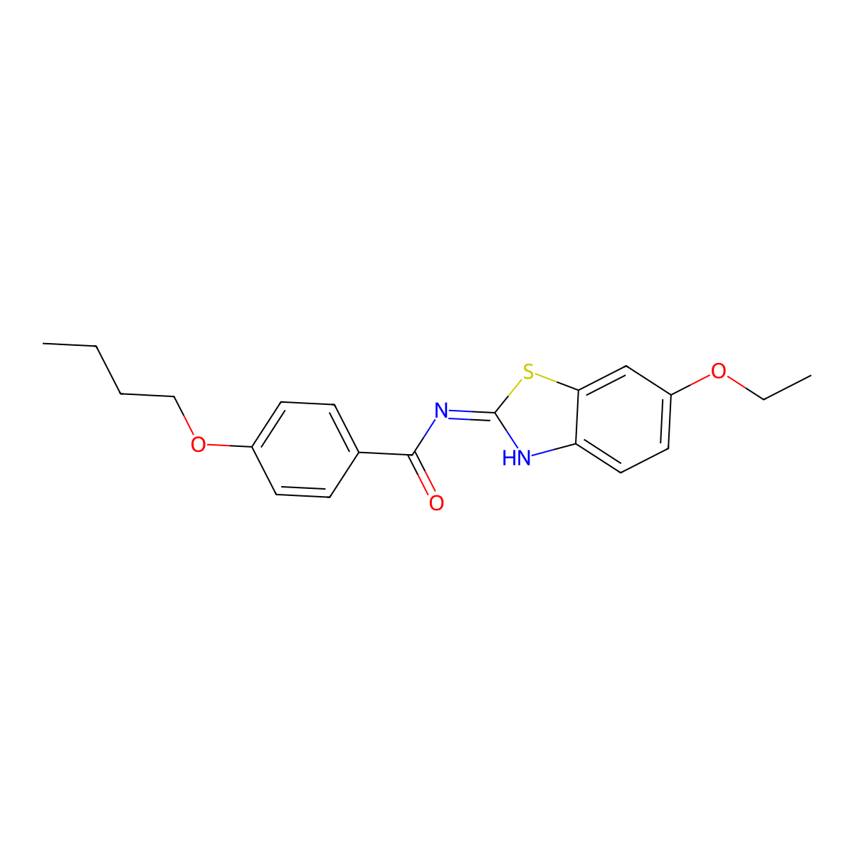 4-butoxy-N-(6-ethoxy-1,3-benzothiazol-2-yl)benzamide molecular structure, CAS 15850-92-7
