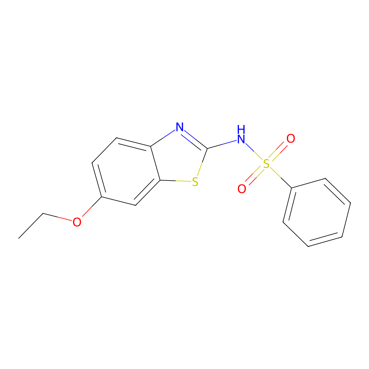 N-(6-Ethoxy-2-benzothiazolyl)benzenesulfonamide molecular structure, CAS 15850-94-9
