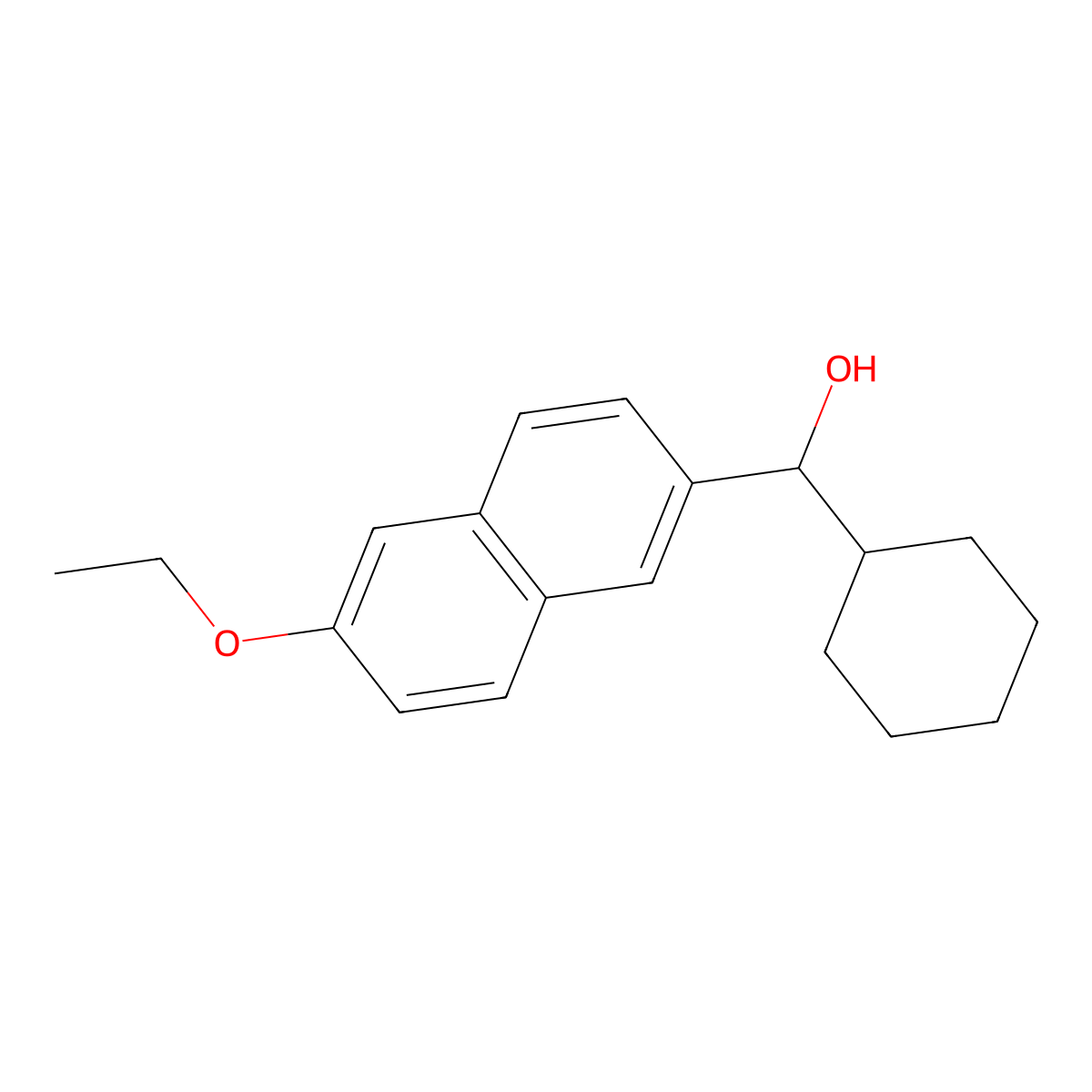 Cyclohexyl(6-ethoxynaphthalen-2-yl)methanol molecular structure, CAS 158501-38-3