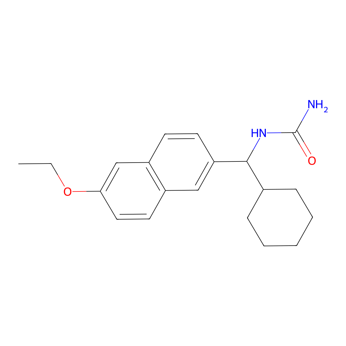 [Cyclohexyl-(6-ethoxynaphthalen-2-yl)methyl]urea molecular structure, CAS 158501-40-7