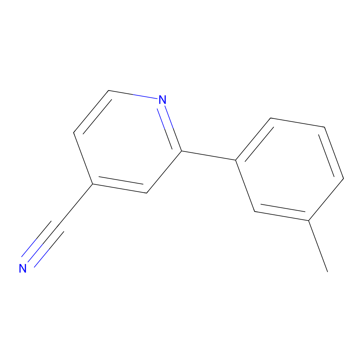 2-(3-Methylphenyl)isonicotinonitrile molecular structure, CAS 158503-49-2