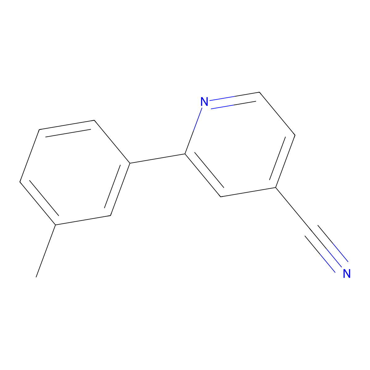 2-(3-Methylphenyl)isonicotinonitrile molecular structure, CAS 158503-49-2