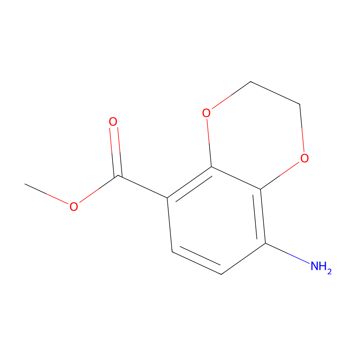 Methyl 8-amino-2,3-dihydrobenzo[b][1,4]dioxine-5-carboxylate molecular structure, CAS 158504-37-1